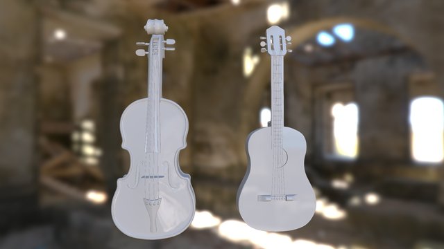 Guitar& Violin 3D Model