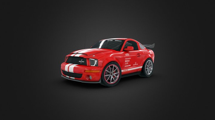 Ford Shelby GT 500 little car Driveing 3D Model