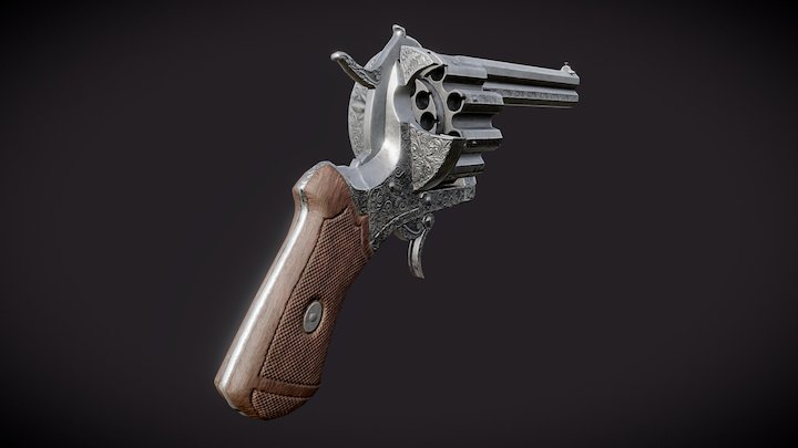 20-Round Revolver (Updated Textures) 3D Model