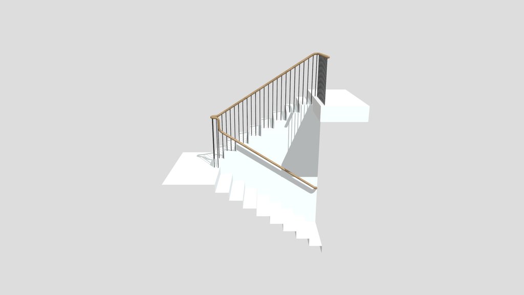 Continuous oak railing