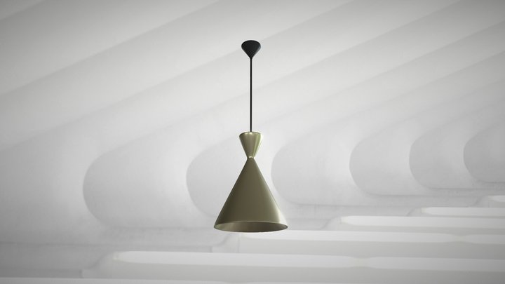 Modern Brass Pendant Lamp 3D Model