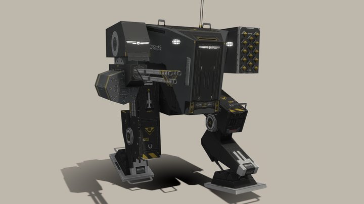 EXO-45 Exosuit- Helldivers 2- Low Poly Pixel Art 3D Model
