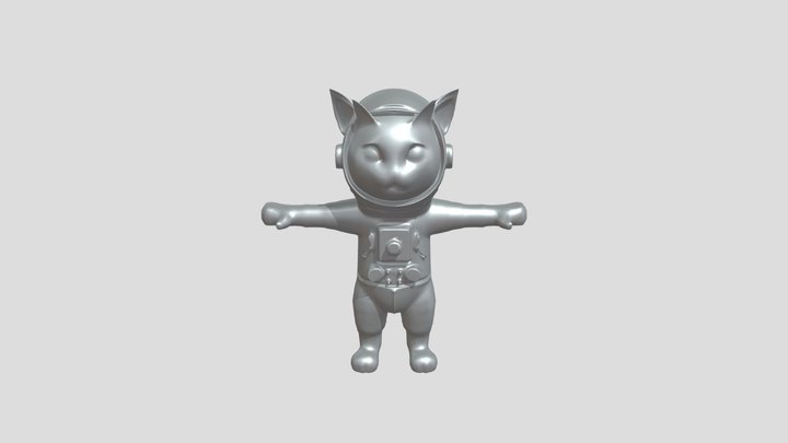 Cat in an astronaut suit 3D Model