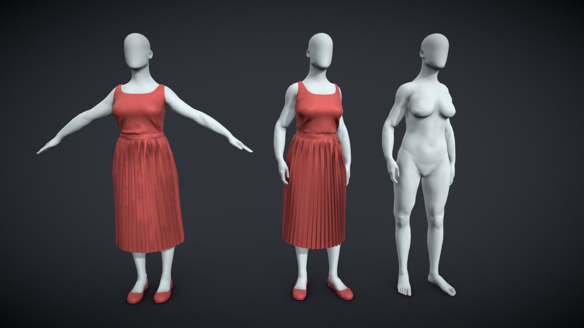 BlenderRig Female Mannequin for Sculpting - 04