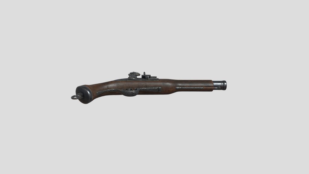 Metalic Flintlock Pistol