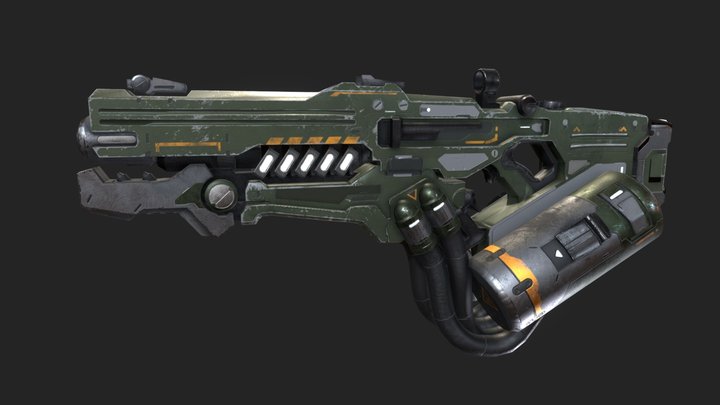 sci-fi gaming gun 3D Model