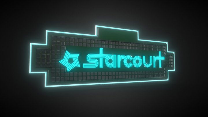Neon sign from starcourt mall (Stranger Things) 3D Model