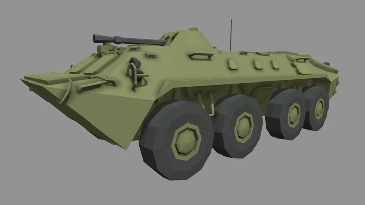 Low-poly BTR-70 3D Model