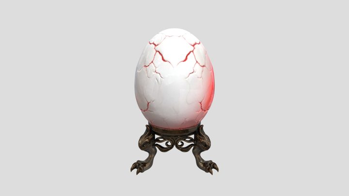 Crimson Egg of the Hand 3D Model