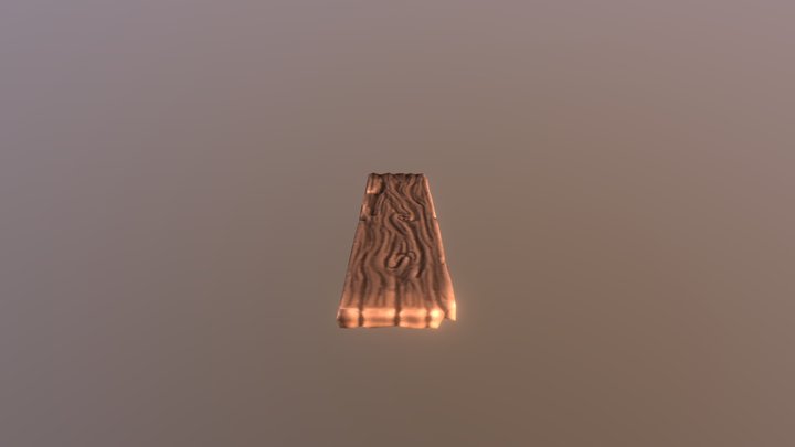 Low Poly Wooden Plank 3D Model