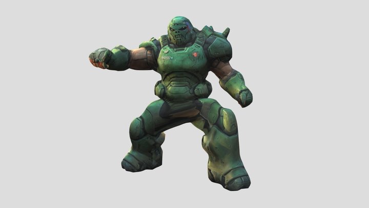 Doom Game Player Doomguy 3D Model A.I Generated 3D Model