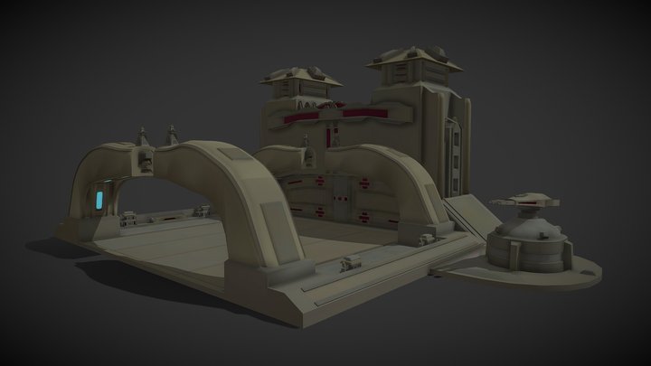 Rusty Futuristic Gate 3D Model