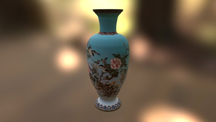 Japanese Cloisonee Vase (19th Century) 3D Model