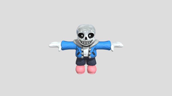 sans the lazy skeleton 3D Model