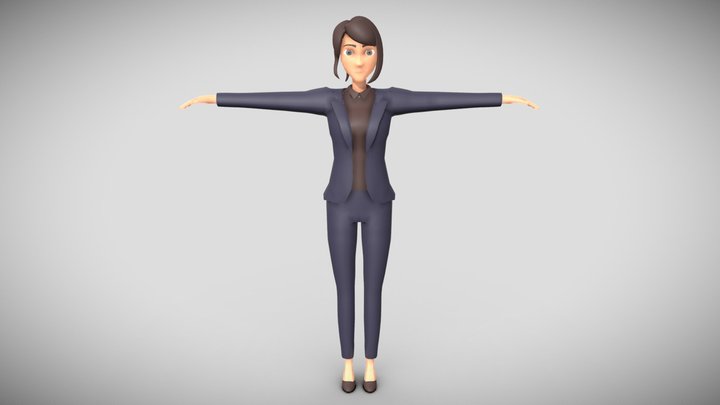 Stylized Business Women 3D Model