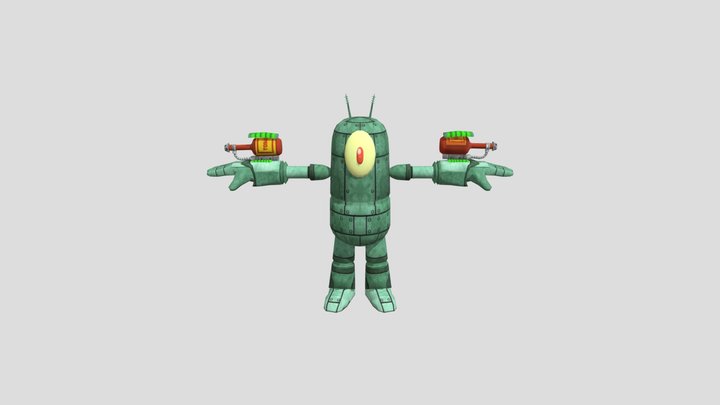 Xbox 360 - Hero Pants - Plankton Robot 3D Model