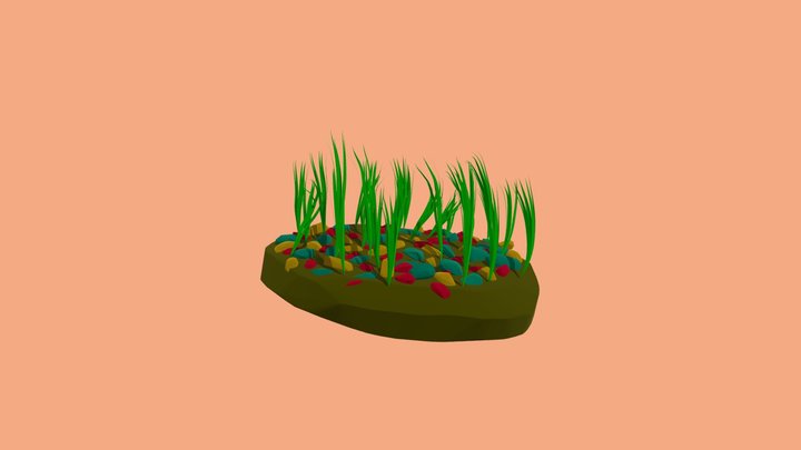 Rocks and shrubs 3D Model