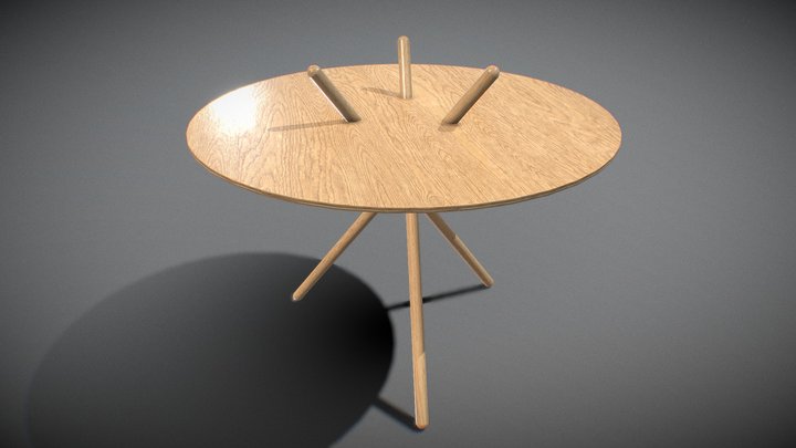 Micado Table-Oak standard lacquered 3D Model