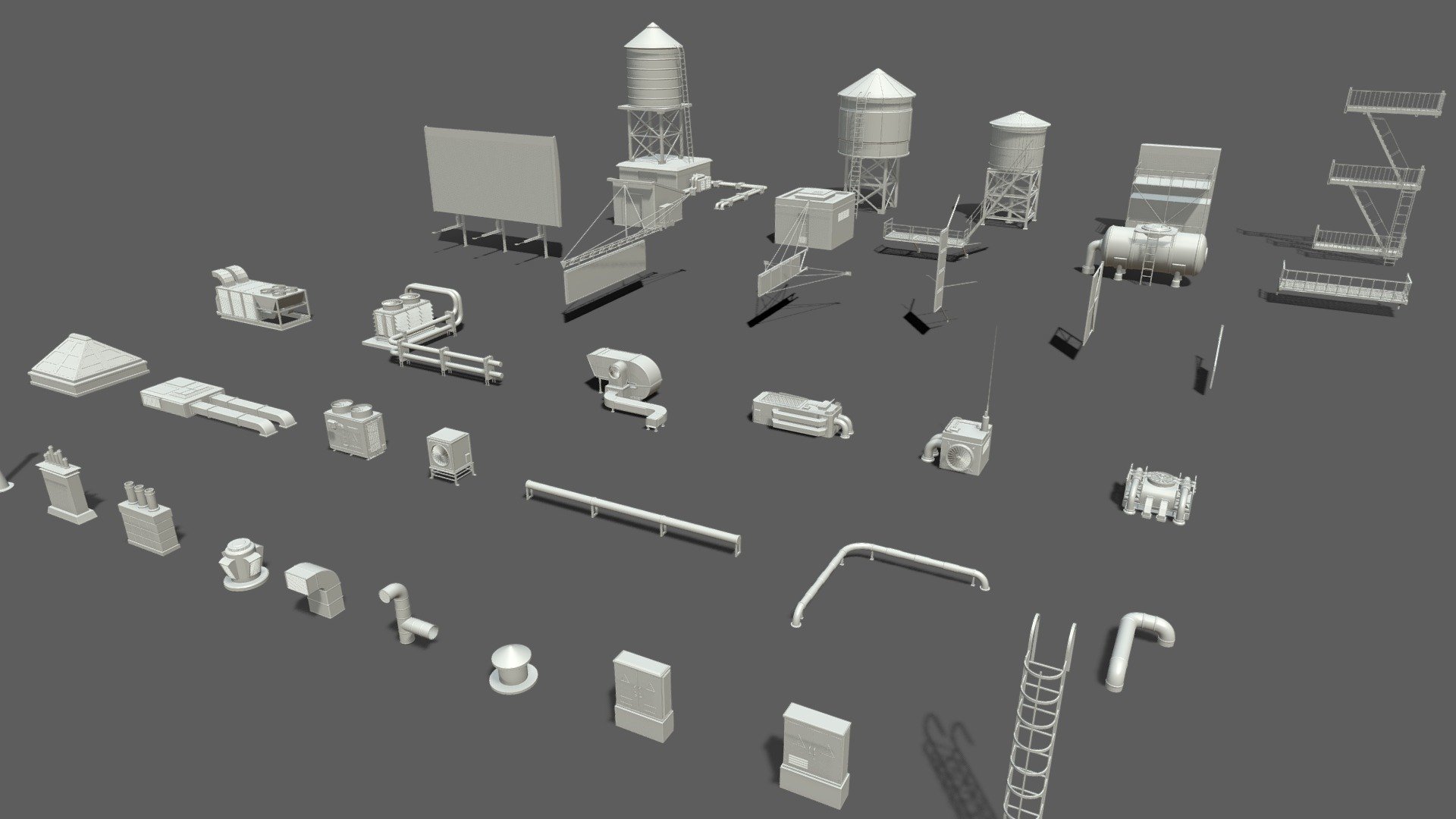 Building Roof Collection - 2 - 40 pieces - 3D model by 3d.armzep ...