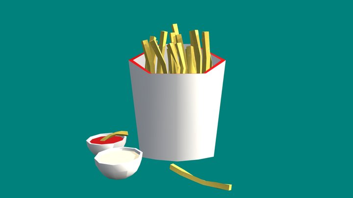Golden Brown Fries 3D Model