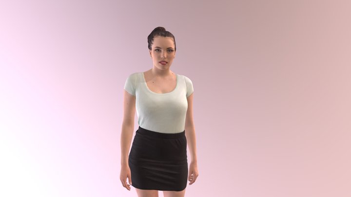 Casual Walking Woman Skirt Dream 3D Model
