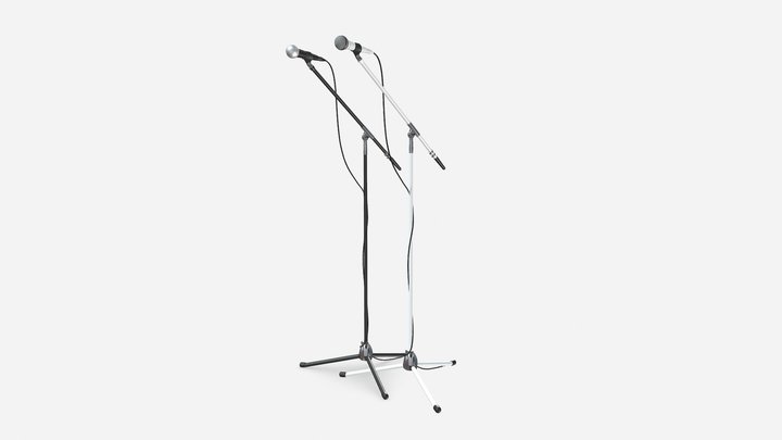 Microphone with Stand 3D Model