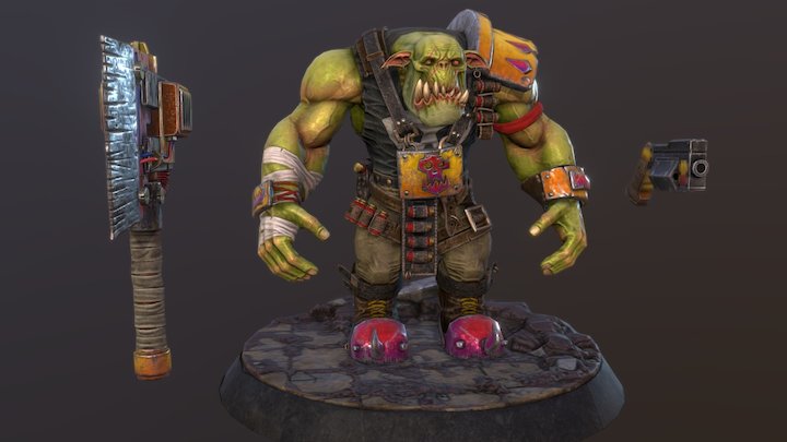 Warhammer 40k Ork A-pose 3D Model