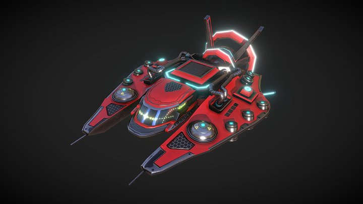 Sci-Fi Hovercraft 3D Model