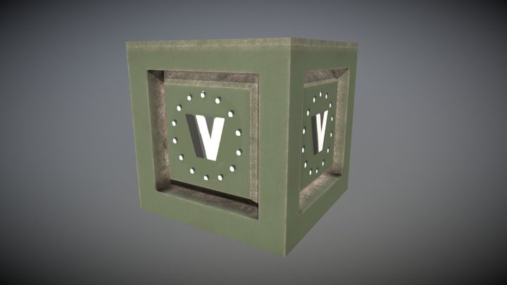 Metallic Crate 3D Model