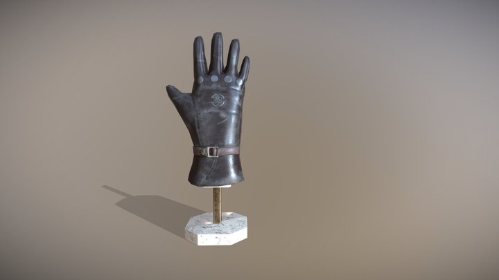 Lowpoly Gameready Leatherglove 3D Model