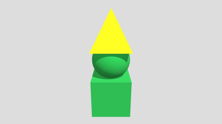 The first cube man 3D Model