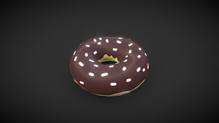 Cute lowPoly Donut 3D Model