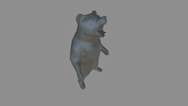 Bronze Bear Statue 3D Model