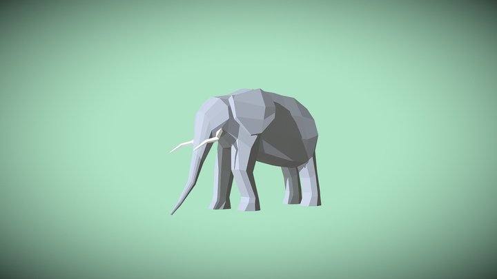 Elephant low poly model 3D Model