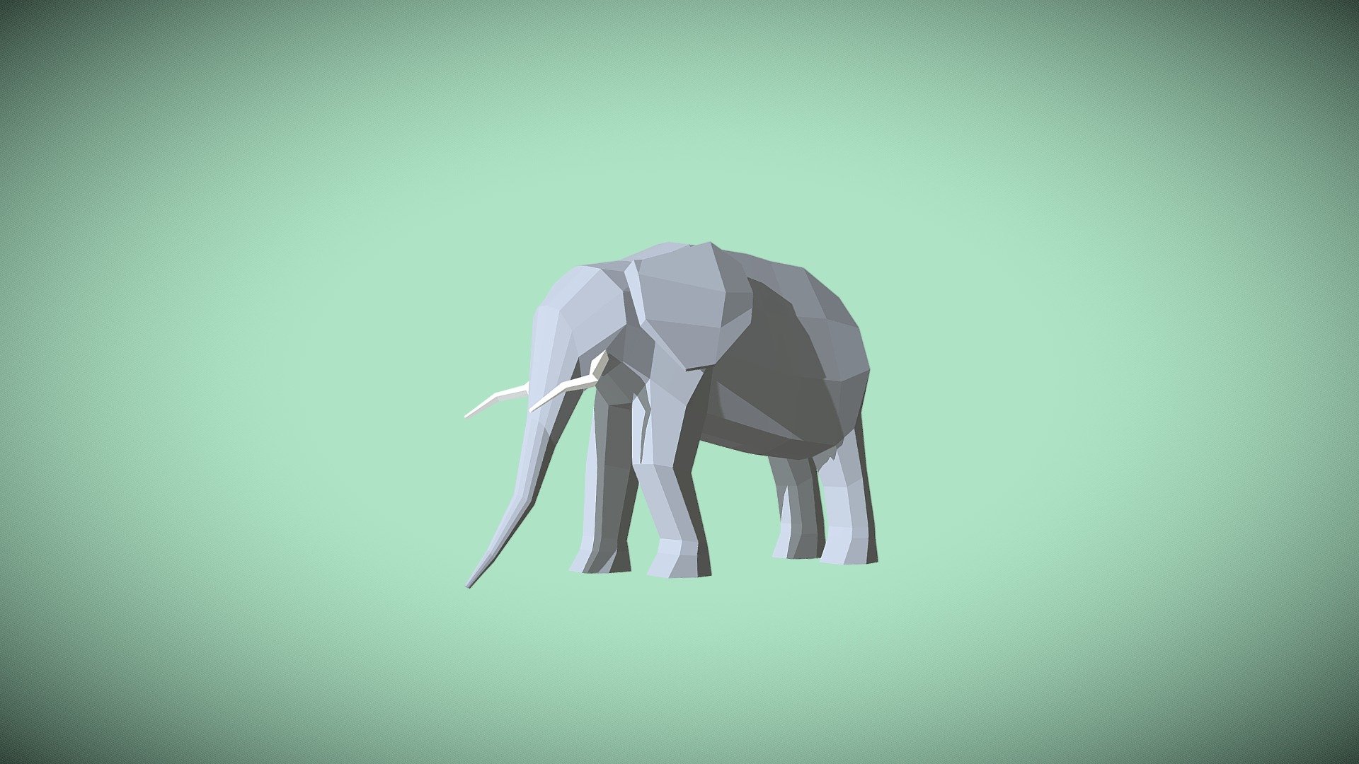 Elephant low poly model