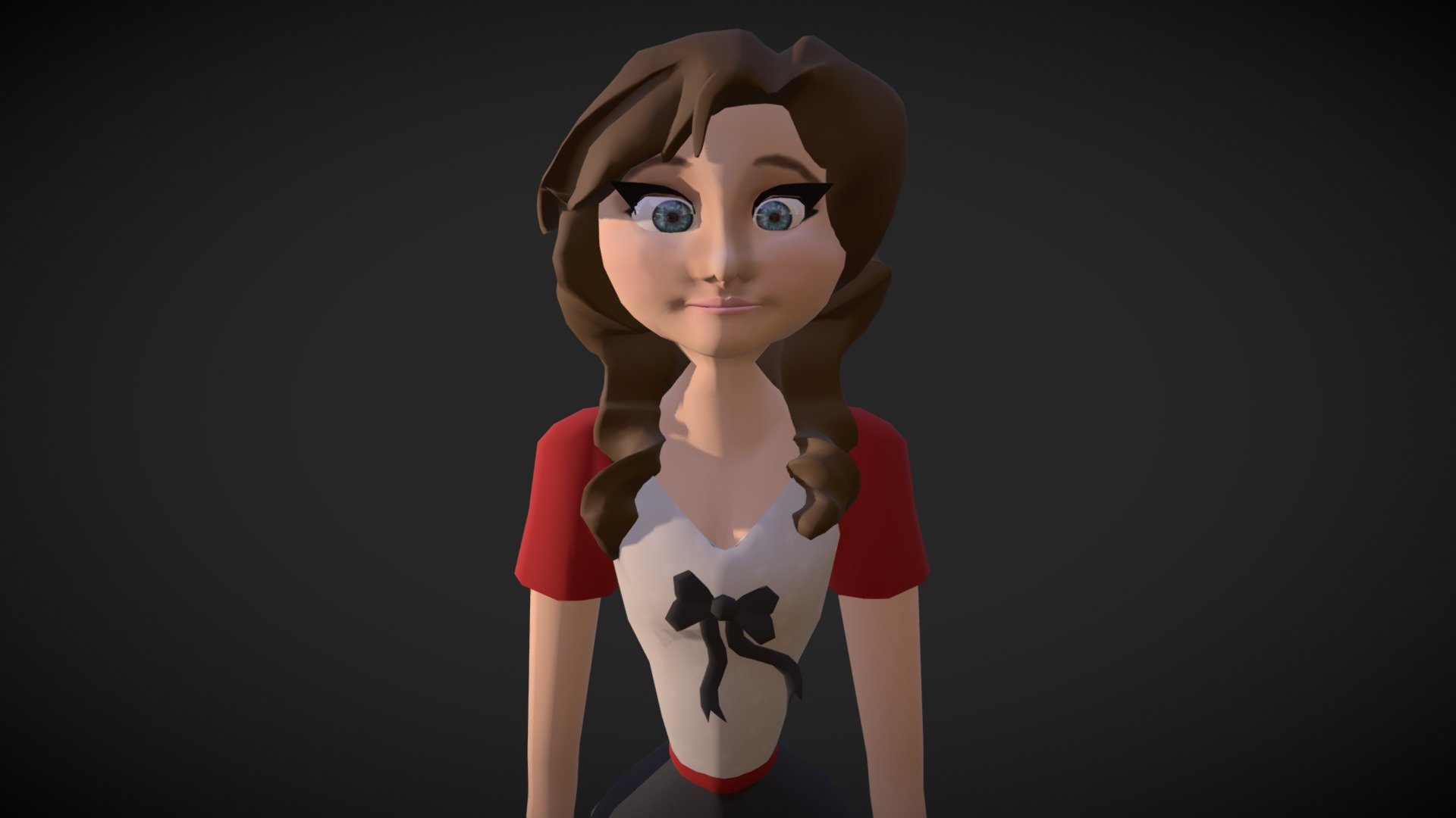 Young cartoon woman 3D model by Laflammemj (Laflammemj