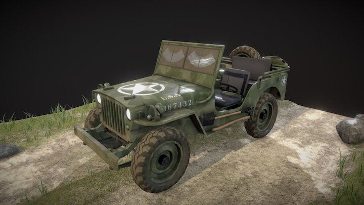 4x4 Military Jeep 3D Model