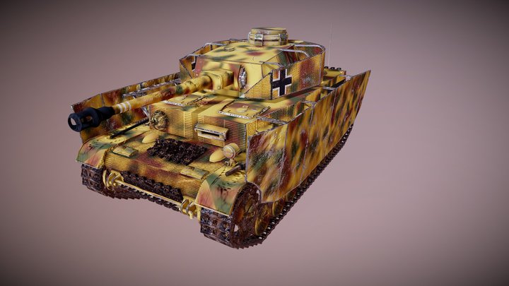 Pz.Kpfw. IV Ausf. H (textured) 3D Model