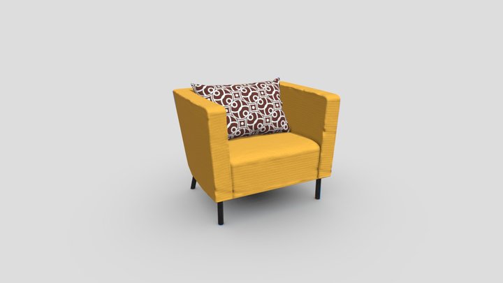 Lounge Chair with Pillows 3D Model