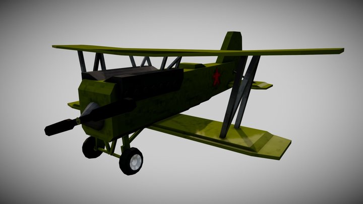Soviet biplane 3D Model