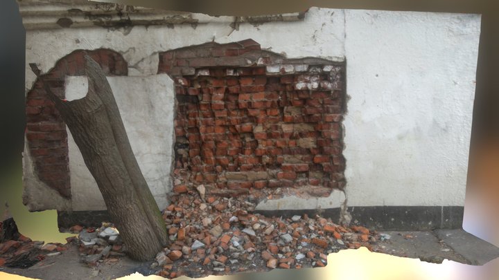 Ruined Brick Wall 3D Model