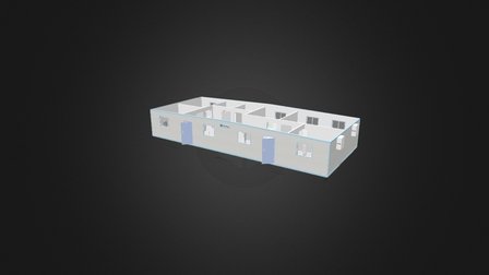 24ft x 60ft Modular Complex with Conference Room 3D Model
