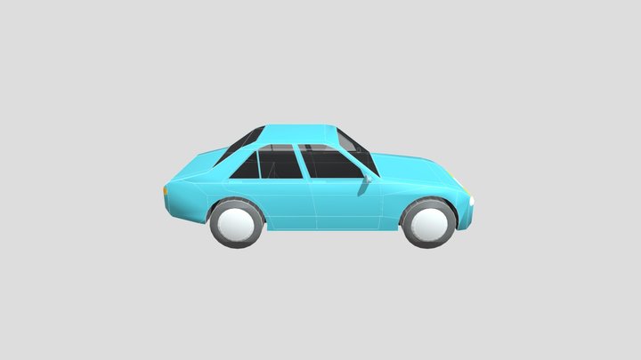 A low-polygon car. Assembled in Singapore with