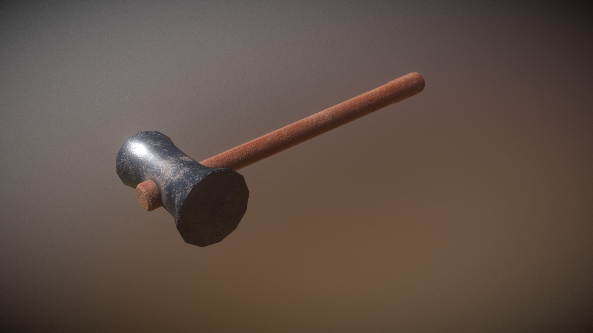 3D model Game Ready Sledge Hammer Low Poly - This is a 3D model of the Game Ready Sledge Hammer Low Poly. The 3D model is about a wooden spoon with a wooden handle.