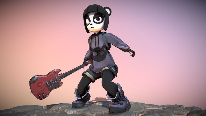 Panda Girl - Stylized(Free Blender Rig) 3D Model