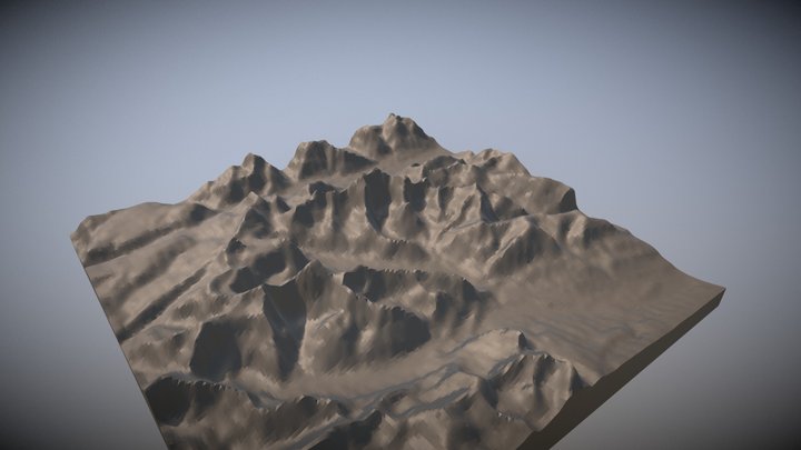 Mount Cleveland, Glacier National Park, Montana 3D Model