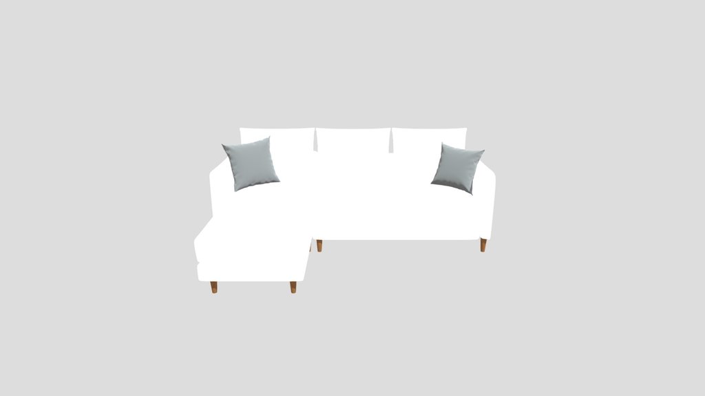 White Sofa With Brown Pillow