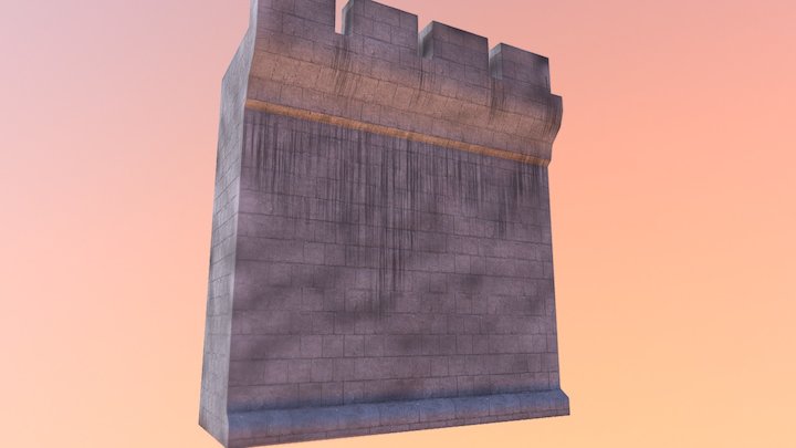 Old Stone Guard Wall 3D Model