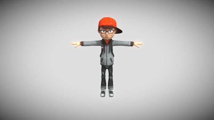 Boy lifting item animation 3D Model