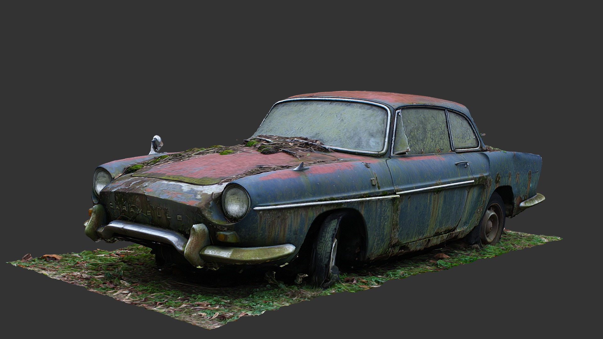3D model Renault Caravelle (Raw Scan) - This is a 3D model of the Renault Caravelle (Raw Scan). The 3D model is about a car with a painted hood.